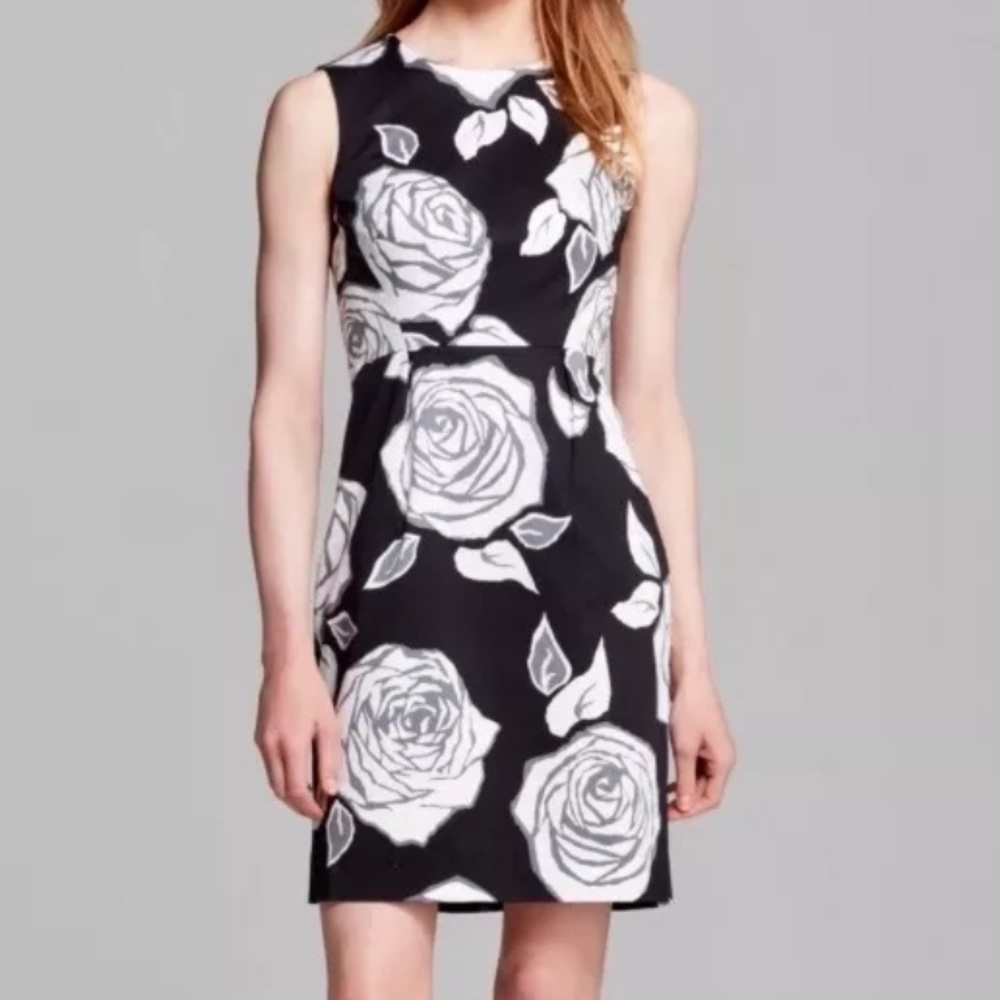 NWT Kate Spade Black & White rose dress size 10